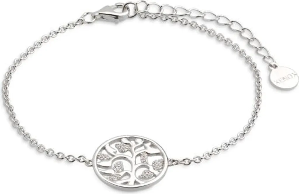 Bracelet Femme Idée Cadeau Arbre de Vie Argent et Zirconium 18,5 cm