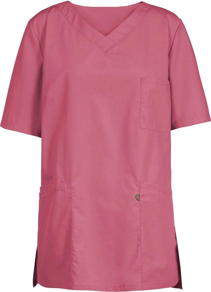 Greiff CARE Damen Schlupfkasack Kurzarm V-Neck Regular-Fit Mattrosa L