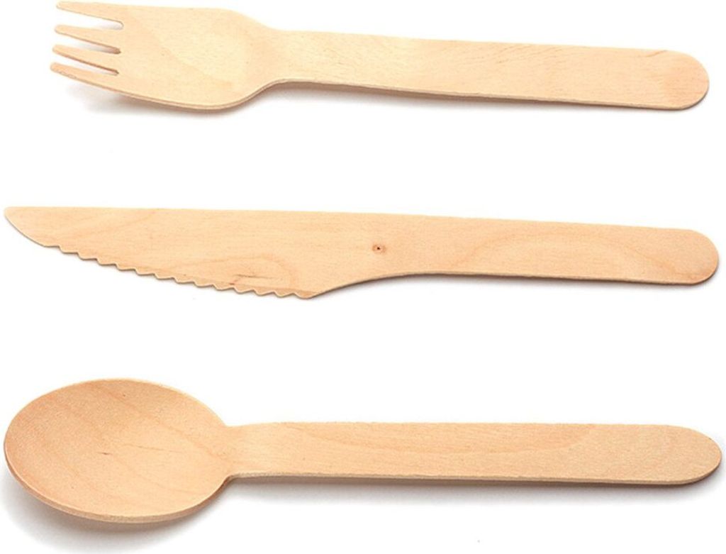 Gabel aus Holz, 160 mm, 100 Stück