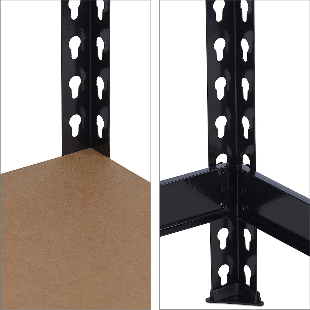 Table de Travail Atelier Relaxdays Noir avec Plan de Travail Largeur 120cm - 9