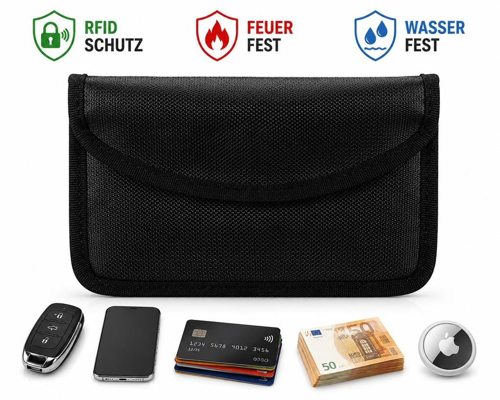 FireMat Keyless Go Schutz Tasche für Autoschlüssel – Produktbild  KI-generiertes Bild