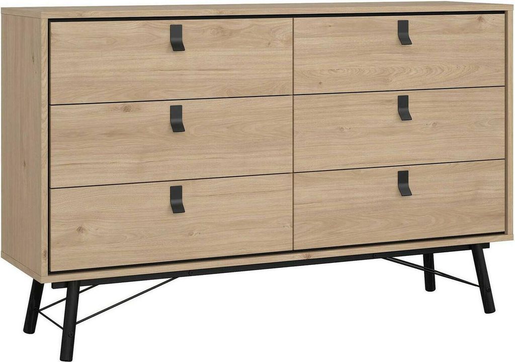 Kommode Anturio, Wohnzimmerbuffet, Wohnzimmer-Sideboard, Moderne Küchen-Speisekammer, 150x40 h95 cm, Eiche