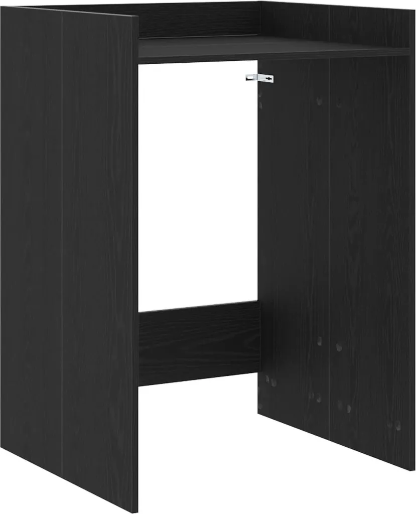 Armadio Lavatrice Rovere Nero 67,5x62x97 cm - Mobile Salvaspazio Design - 1