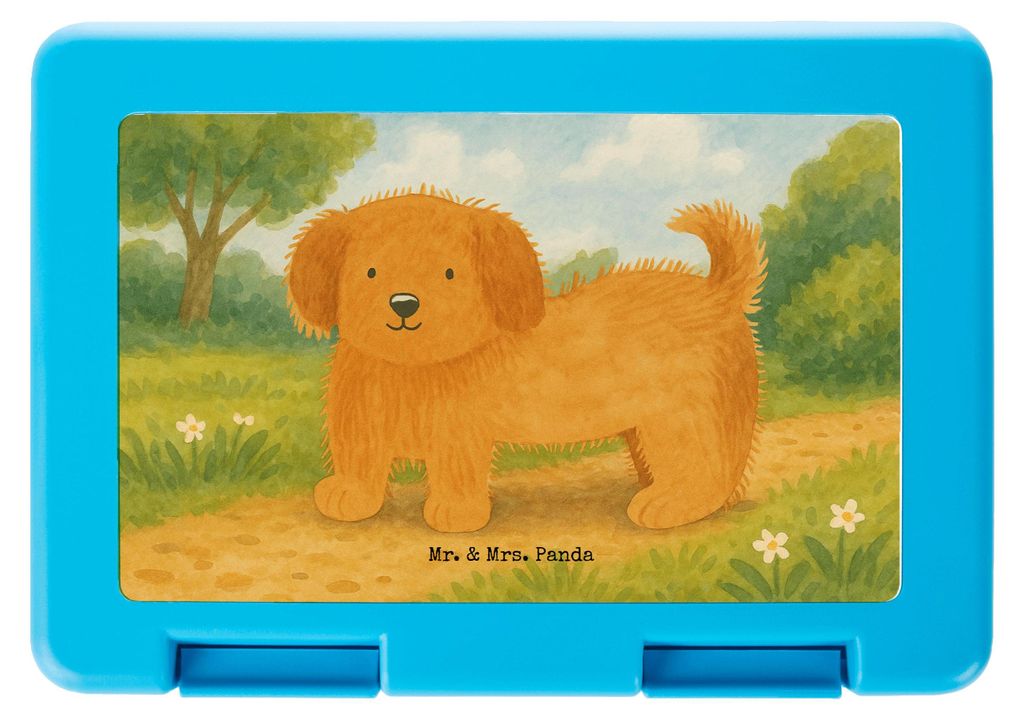 Mr. & Mrs. Panda Bentobox Hund Flauschig Design - Weiß - Geschenk, Sprüche, Niedlich, Bento Box, Essensbox, Lebensmittel Aufbewahrungsbox, Süß,...