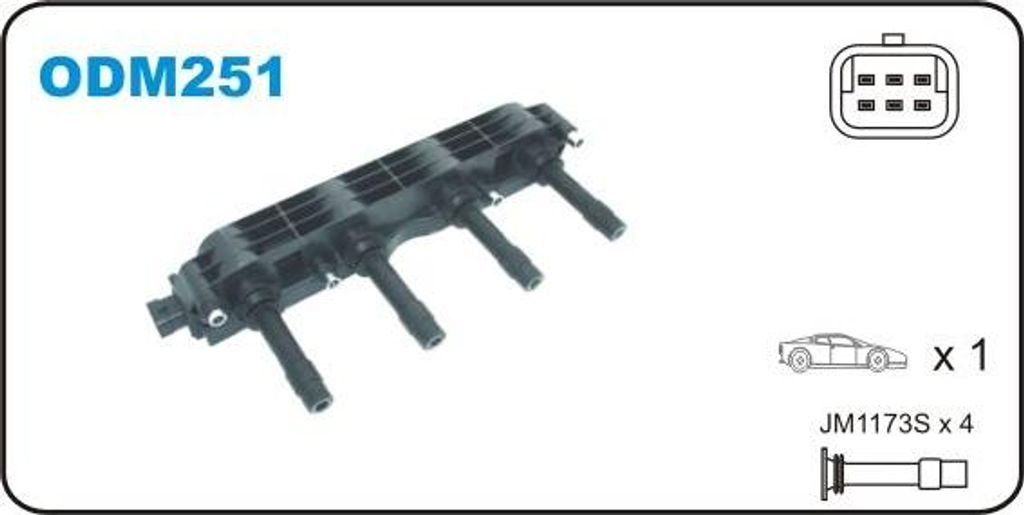 JANMOR ODM251 Zündspule OE 1208307 kompatibel mit Zafira, Vectra, Meriva, Combo, Astra G