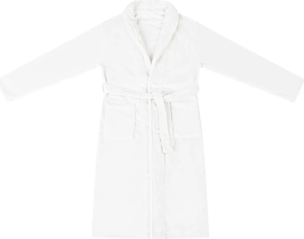 Vestaglia Accappatoio Bianco XXL vidaXL: Flanella Morbida senza Cappuccio - 1