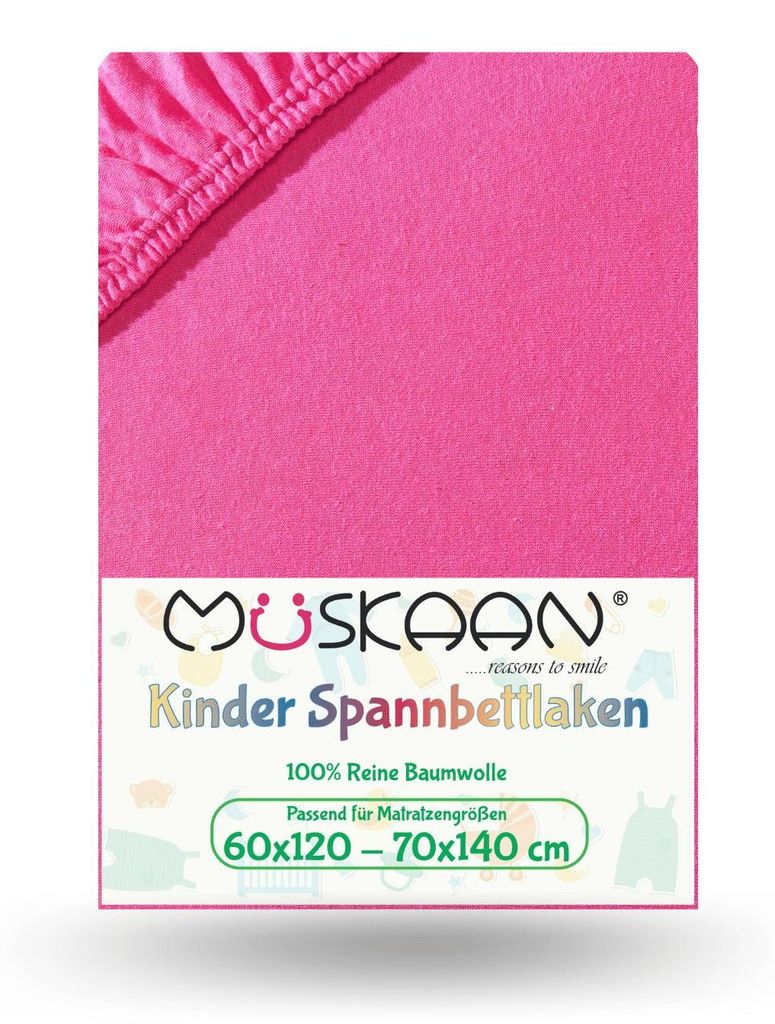 Jersey Kinder Spannbettlaken 60x120 cm - 70x140 cm Pink Produktbild 