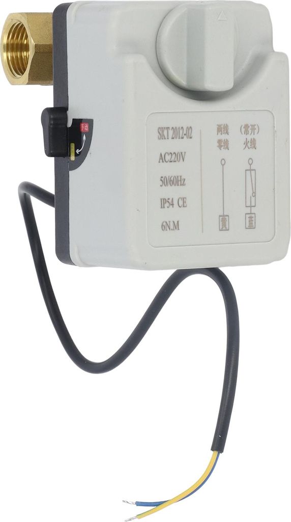 2-Draht-Motorkugelhahn aus Messing, verschleißfest, IP54, AC220V, elektrischer Kugelhahn für Kalt- und Warmwasser, 50%ige Glykollösung, DN15