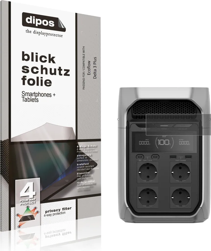 Screen Protector Privacy per EcoFlow Delta 3 Plus - 4-Way Security