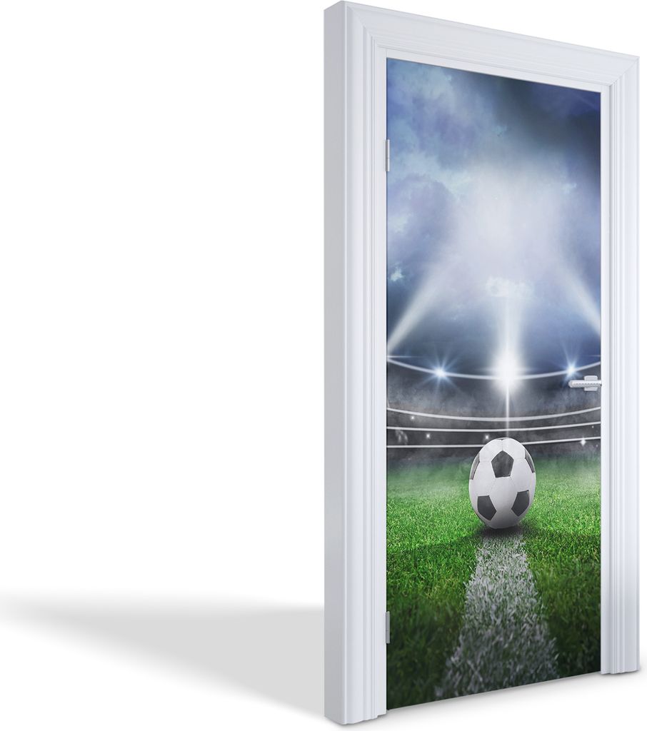 Türdeko Aufkleber Selbstklebende Wandsticker Personalisiert - Nachtfußballspiel - 95 x 205 cm