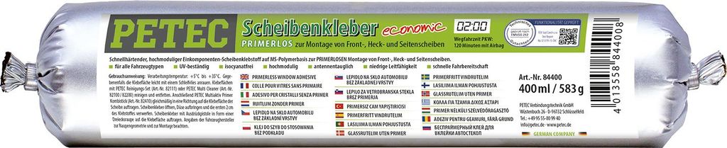 Petec Scheibenklebstoff Scheibenkleber Schlauchbeutel economic 400ml 84400
