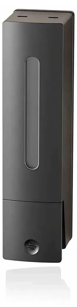 Distributeur de savon mural gris 400 ml anti-gaspillage avec fenêtre