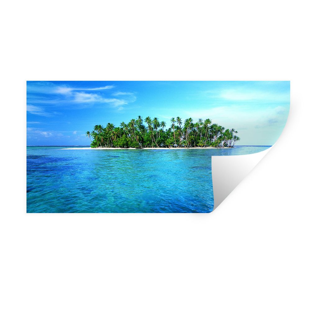 MuchoWow Wandtattoo Wandsticker Wandaufkleber Insel - Tropen - Meer 40x20 cm Selbstklebend und Repositionierbar - Aufkleber