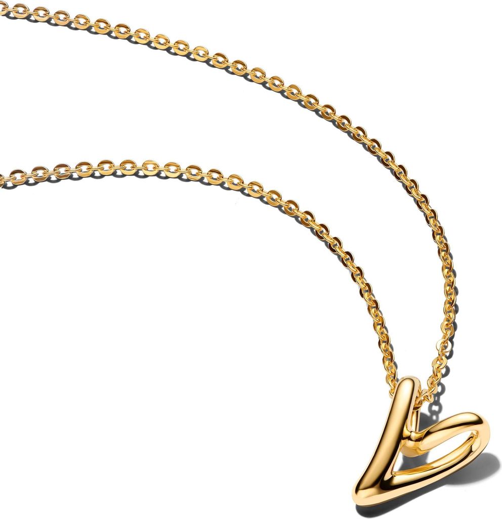 Collana PANDORA con ciondolo a forma di cuore color oro Immagine del prodotto 