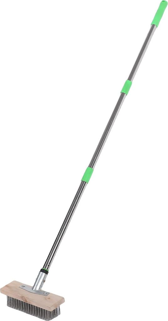 Edelstahl-Bodenbürste mit Drahtgriff, ideal zum Schrubben von Terrassen und Moos, mit 1,2 m langem Griff für robuste, raue Oberflächen im Außen...