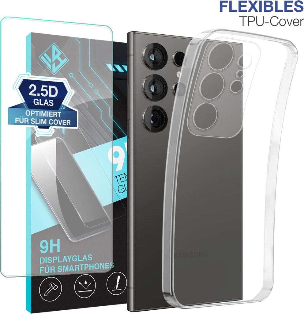Handyhülle für Samsung Galaxy S25 Ultra mit 9H Displayglas Produktbild 