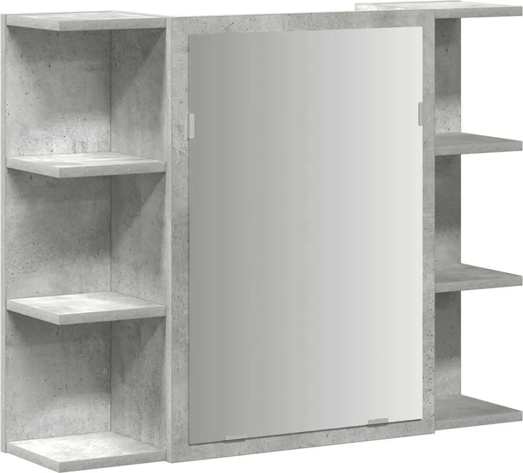 Specchiera Bagno Grigio Cemento vidaXL 80cm - Mobile Sospeso Moderno
