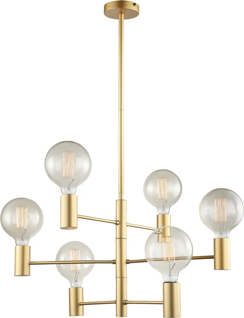 Lustre LED Noir Italux Veva MDM3339/6 GD - Éclairage Économe et Beau