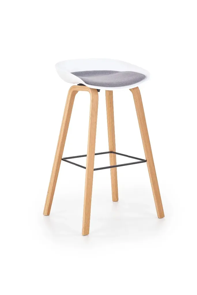 Tabouret H-86 avec assise rembourrée et dossier ergonomique confort