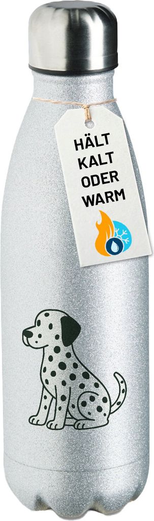 Huuraa Trinkflasche Dalmatiner Comic Dotti 500ml Silver Edelstahl Wasserflasche Trinkflasche Geschenkidee