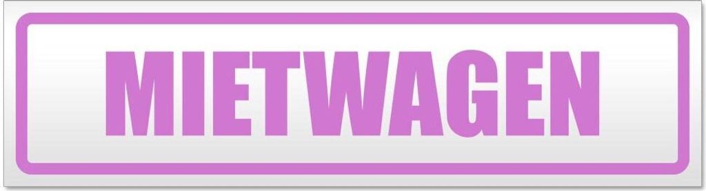 Kiwistar - Autoaufkleber - Flieder - 60 x 16 cm - Mietwagen - Hinweis Aufkleber Sticker für Auto, Kfz, Fahrrad, PKW, LKW