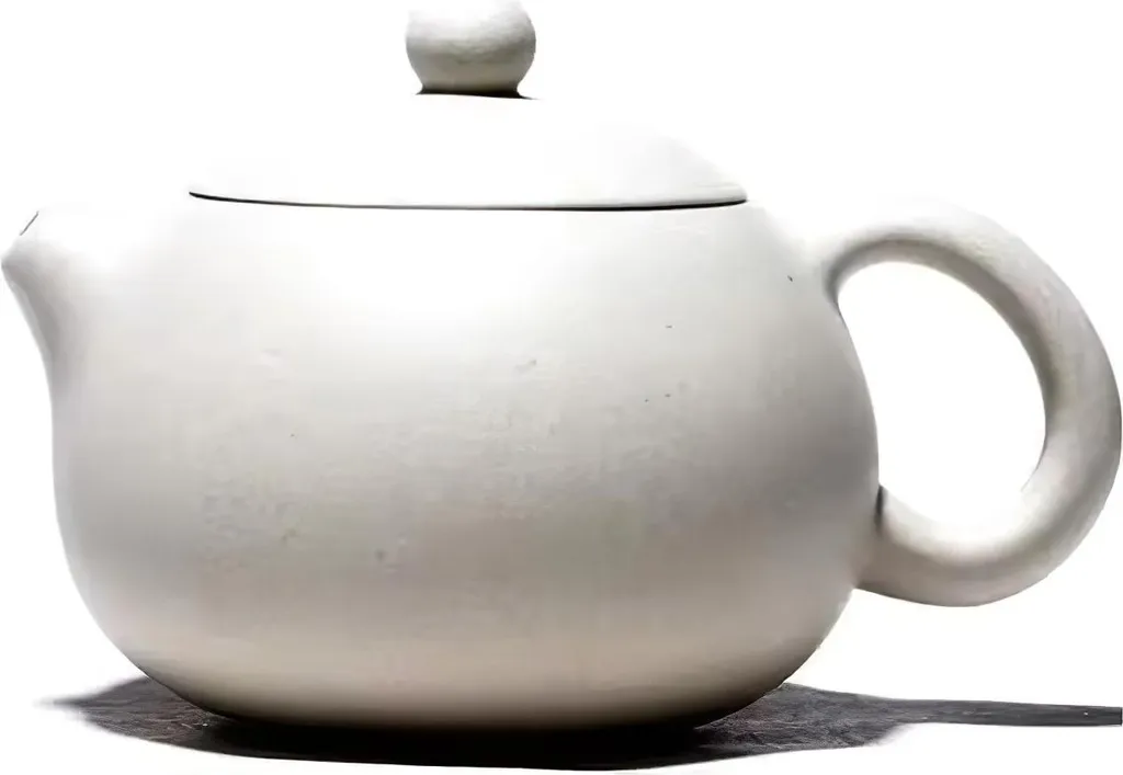 Théière Yixing Blanche Baixue - Argile Poreuse et Design Pur et Élégant