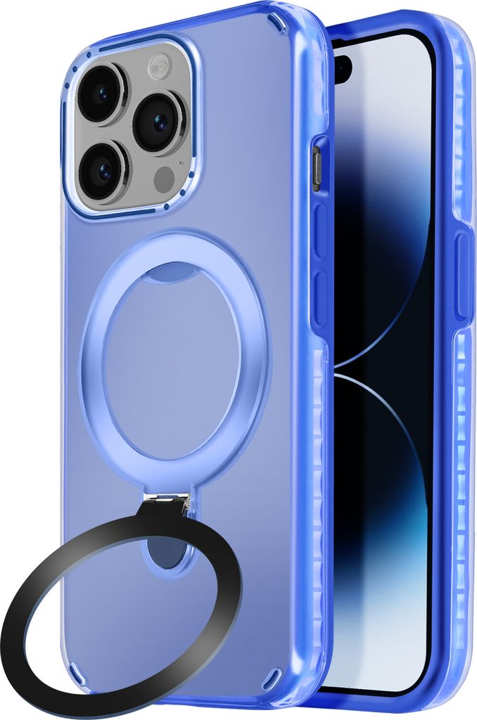 Avizar, MagSafe Hülle für Apple iPhone 14 Pro Max Stoßfest mit Klappständer, Blau