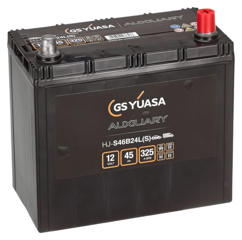 YUASA Auxiliary Starterbatterie 12V 45Ah 325A/EN Batterie Produktbild 