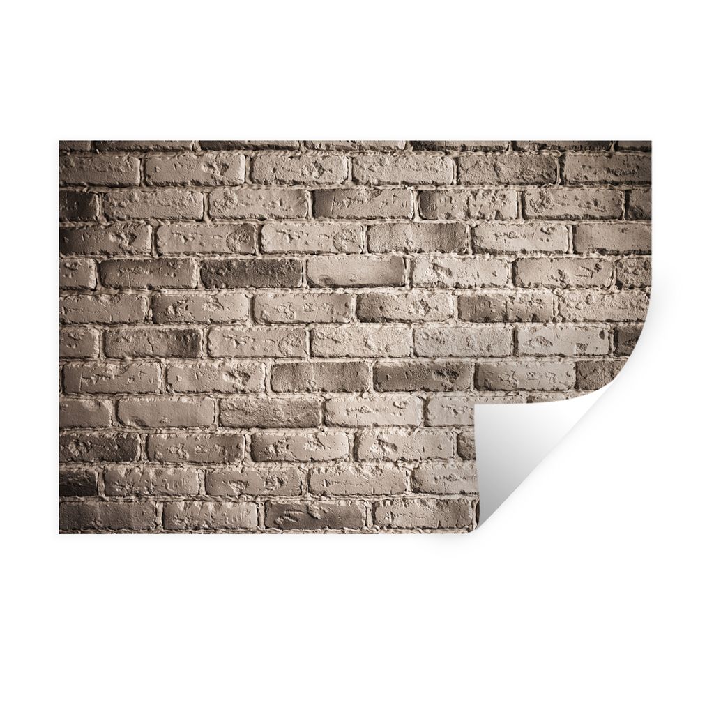 MuchoWow Wandtattoo Wandsticker Wandaufkleber Ziegel - Grau - Wände 120x80 cm Selbstklebend und Repositionierbar - Selbstklebend - Fototapeten