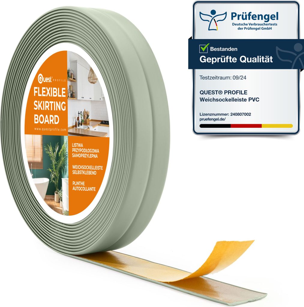 QUEST PVC lišta 10x10mm, 5m, samolepiaca, pružná, mäkká Obrázok produktu 