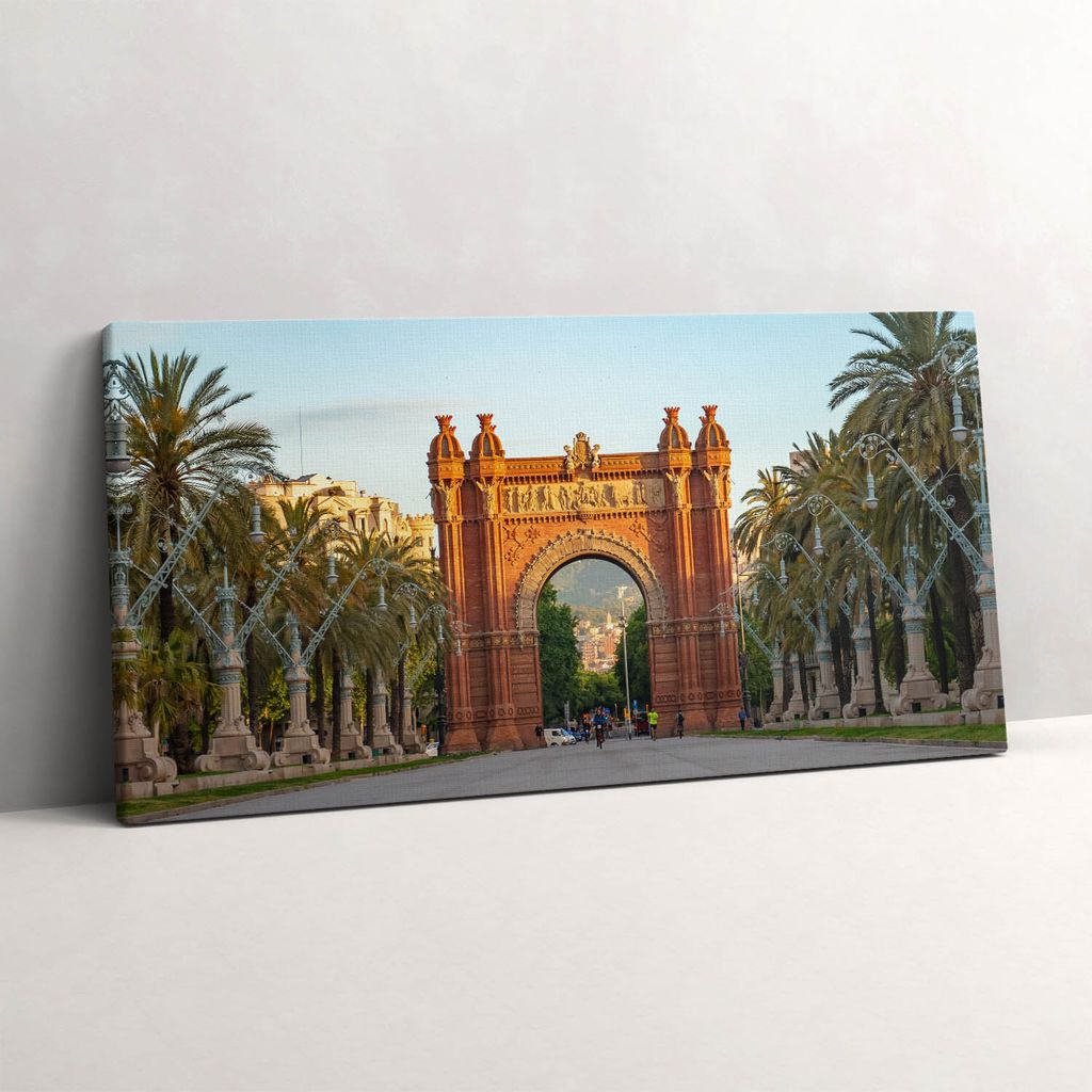 Arc de Triomphe Barcelona Katalonien – Leinwandbild Wandbild – 140x70 cm – Leinwandbilder – Wandbilder – Schlafzimmer – Flur