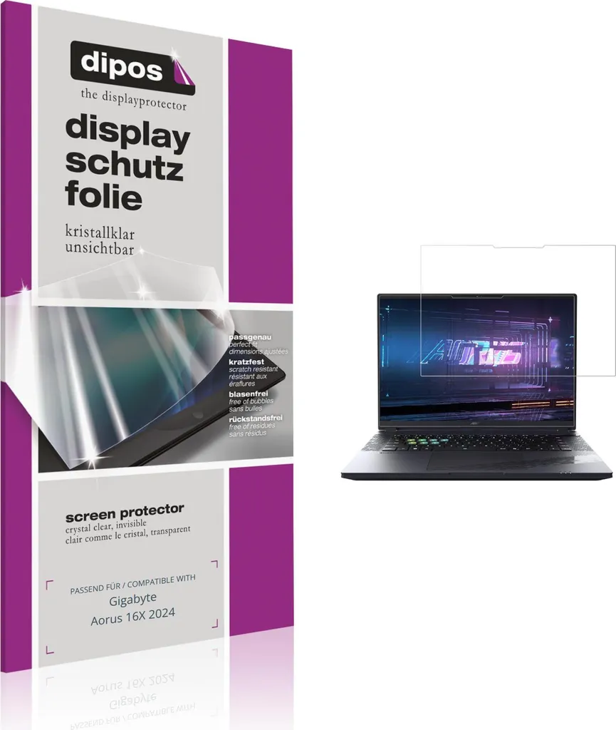 2 Pezzi Pellicola Protettiva dipos Claro per Gigabyte Aorus 16X 2024
