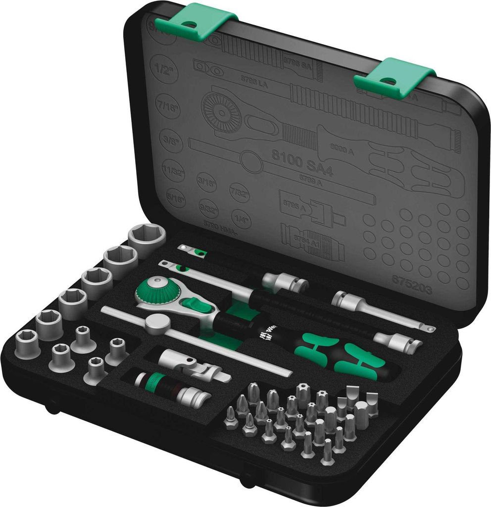 Wera 05003535001, Steckschlüssel-Satz, 1/4", Imperial, 1 Kopf/Köpfe, 1/2,1/4,3/16,3/8,5/16,7/16,7/32,9/16,9/32,11/32", T10, T15, T20, T25, T30, T...