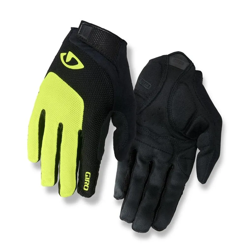 Gants de cyclisme longs Giro Bravo LF jaunes pour grands guidons 2XL