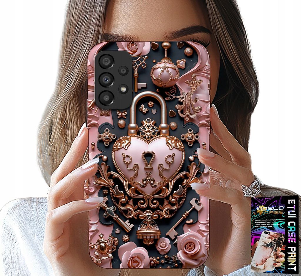 Hülle Für Samsung Galaxy A33 5G - Feminine, Modische Designs, Vorhängeschloss Herz Rose