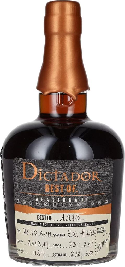 Dictador BEST OF 1973 APASIONADO Colombian Rum Limited Release 42% Vol. 0,7l