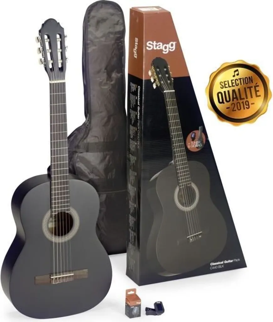 Kit Guitare pour Apprendre la Musique Stagg C440 M BLK Pack Taille Adulte
