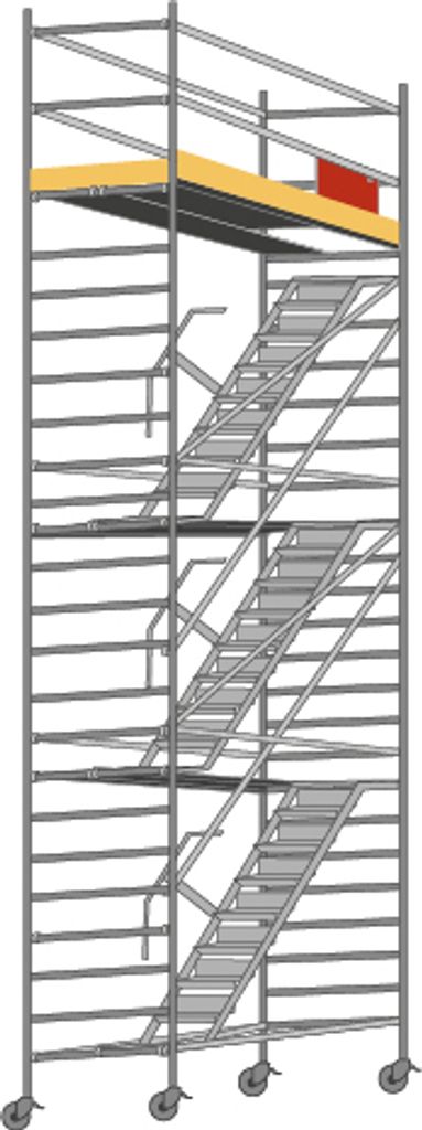 Alu Fahrgerüst Mod. FP (Treppenturm) - Breite: 1,30 m, Länge: 2,50 m - Arbeitshöhe: 8,30 m
