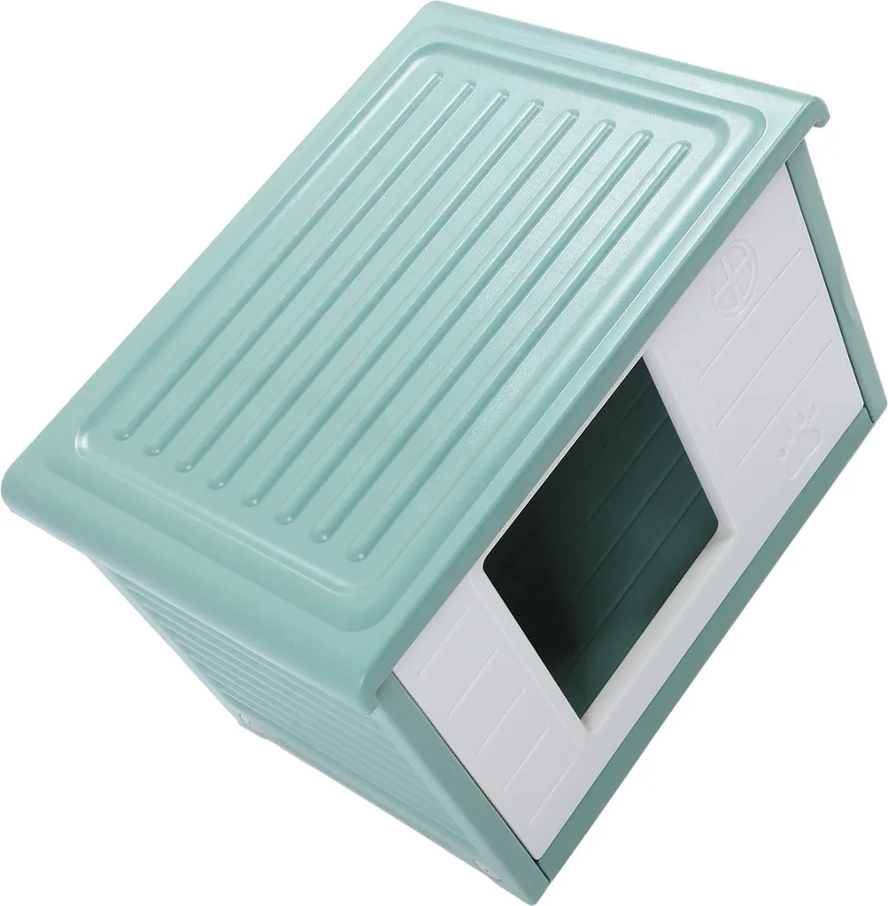 Niche chat imperméable toit plat vert multifonction toutes saisons - 5