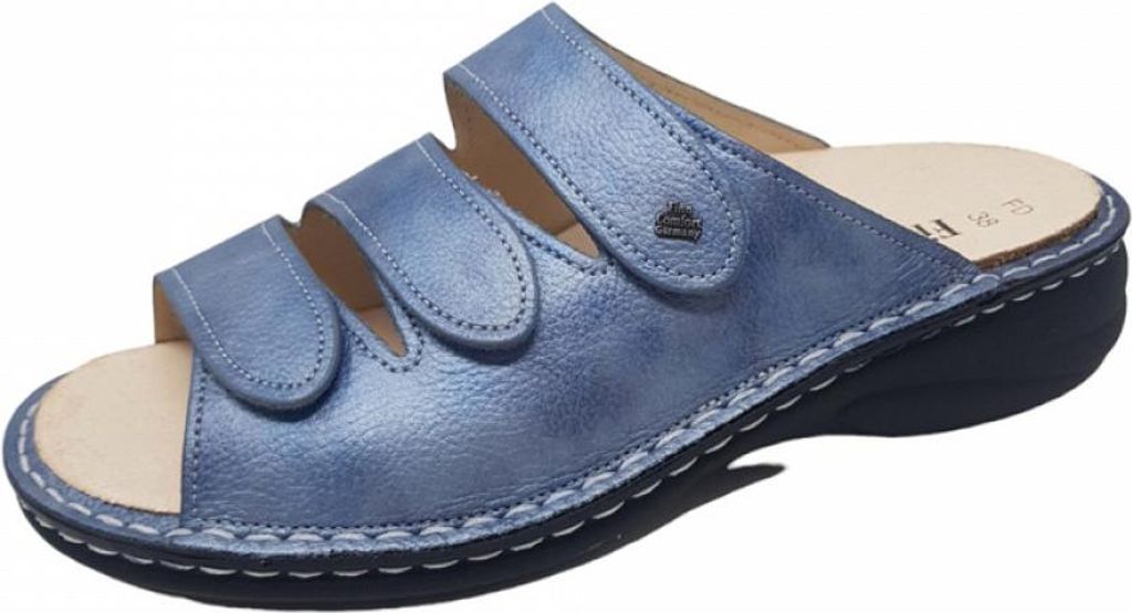 Finn Comfort Hellas Pantoletten Langlebiger Tragekomfort, Klettverschlüsse für perfekten Sitz, Fußbett herausnehmbar