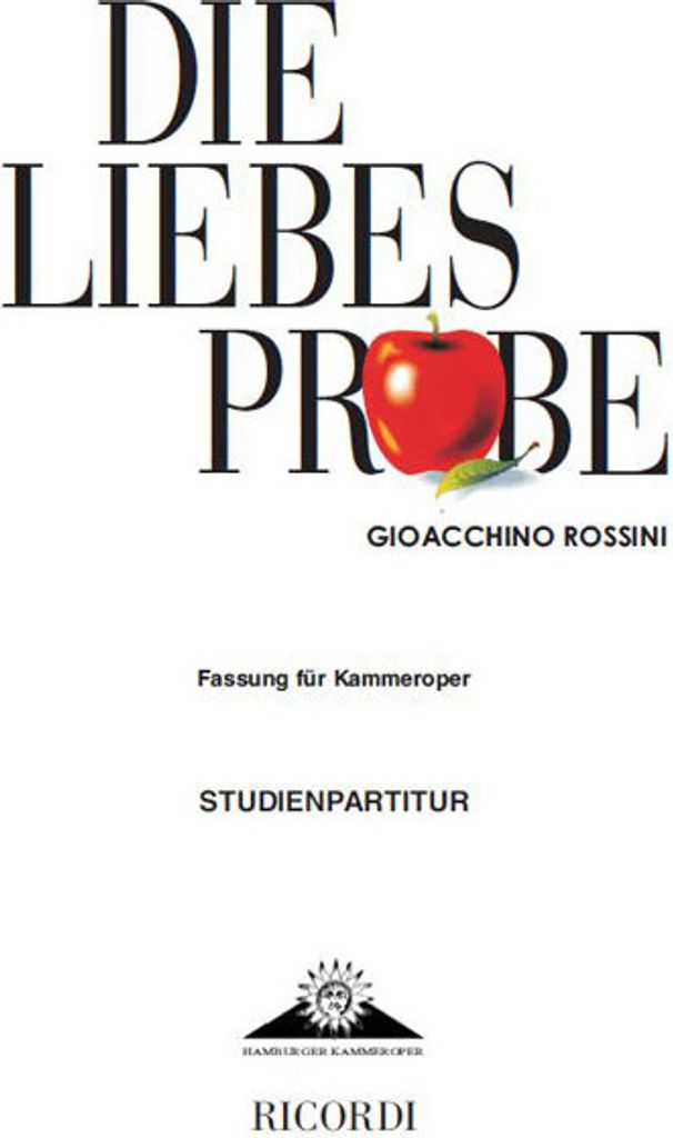 Die Liebesprobe ( La pietra del paragone) Studienpartitur