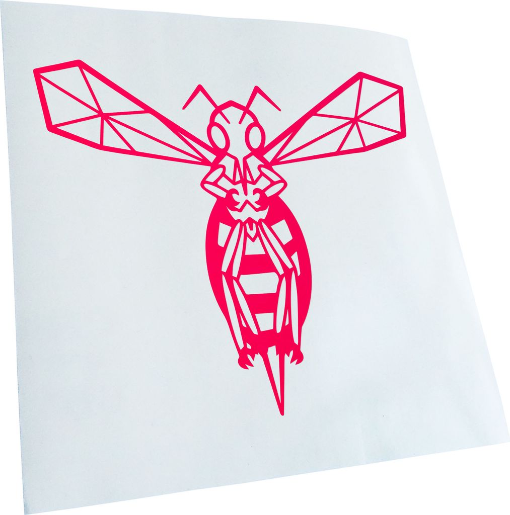Kiwistar - Autoaufkleber - Hornisse Polygon wespe - Neonpink - 24x19cm - Aufkleber für Auto, Laptop, Fahrrad, LKW, Motorrad Mehrfarbig JDM Decal R...