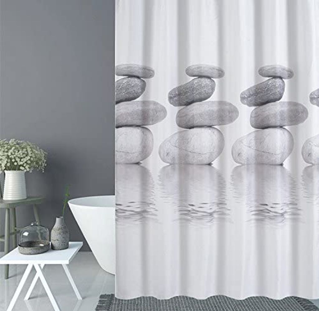 Textil Duschvorhang weiß 150x200 cm extra Garten & Heimwerken Baumarkt Badausstattung Duschvorhänge 