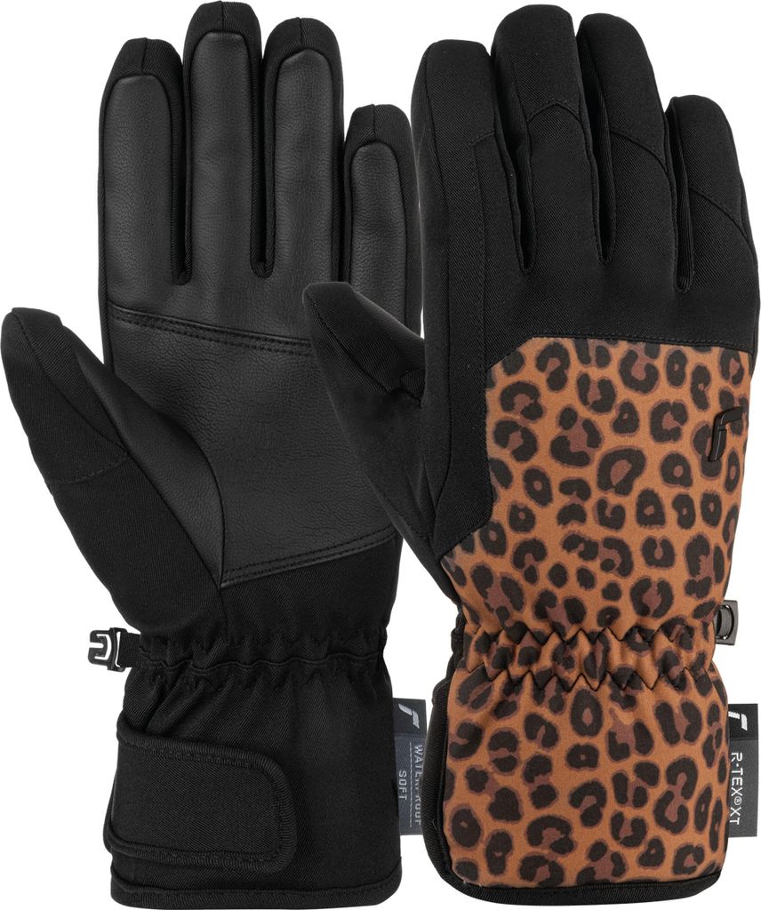 Reusch Fingerhandschuhe Keira R-TEX XT mit wasserdichter und atmungsaktiver Funktion 7054 black / brown leopard 8