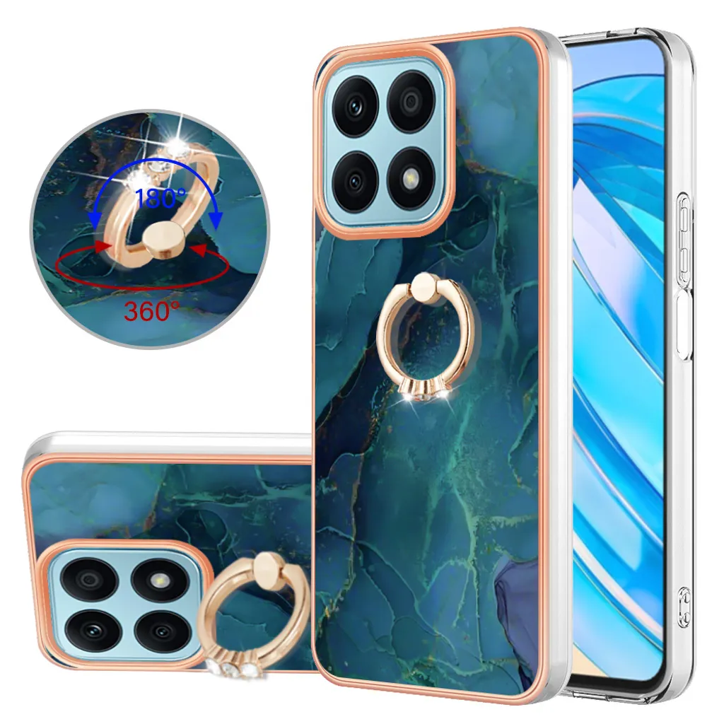 WBWONE Cover per Xiaomi Redmi Note 11 / Note 11s, TPU/PC Antiurto Protettiva Custodia con 360° Girevole Anello e Copertura Della Fotocamera Scorrevole, Verde