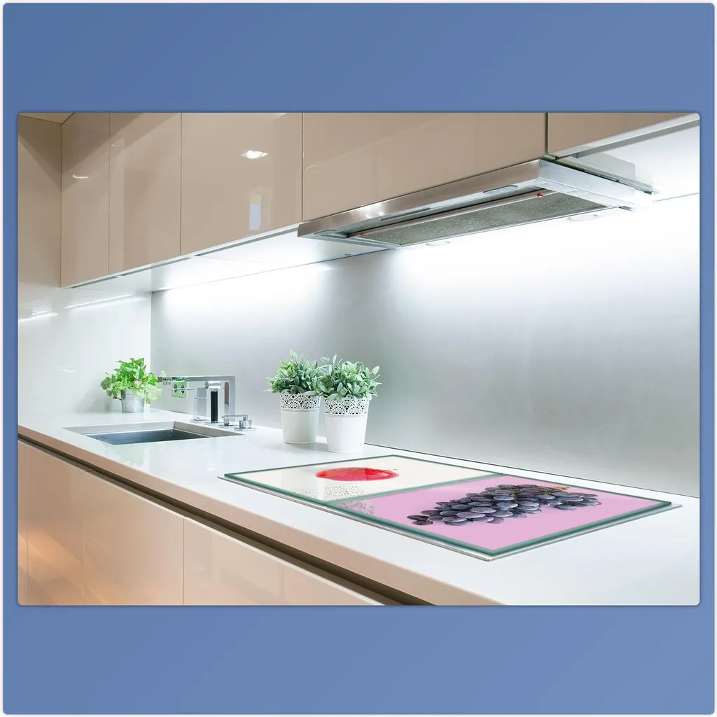 Piastre di copertura per fornelli Ceran splashback vetro universale 2 pezzi 2x40x52 frutta colorata - 5