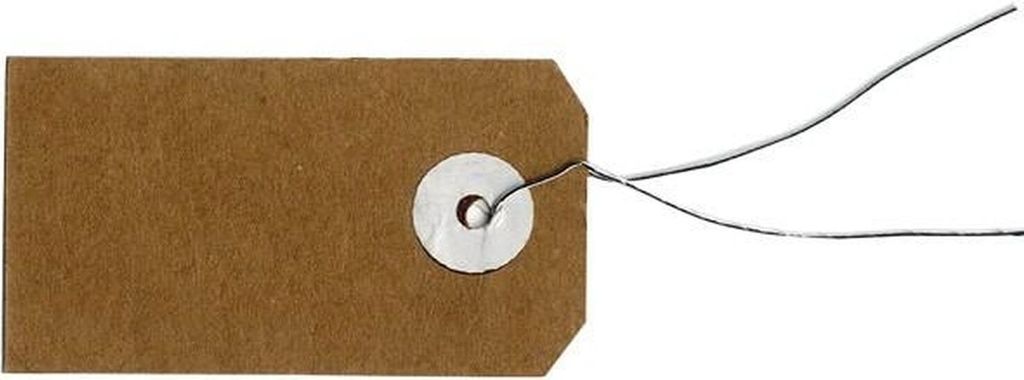 150 Kraftetiketten 5,5 x 3 cm mit Metallfaden