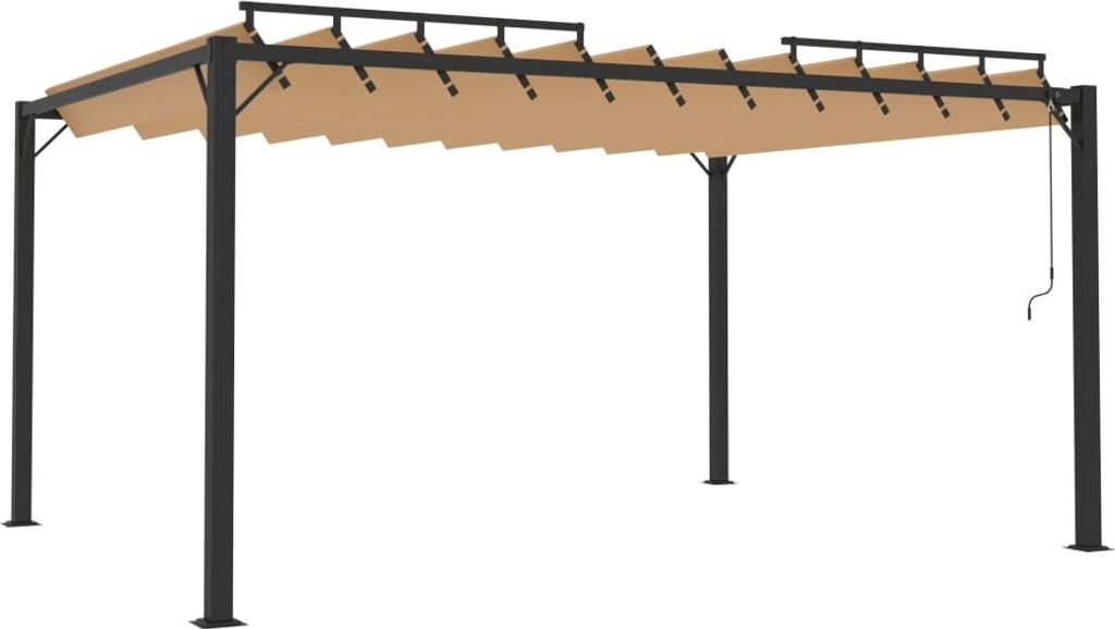 vidaXL Pergola con tetto a lamelle 3x4 m, tessuto color Immagine del prodotto 