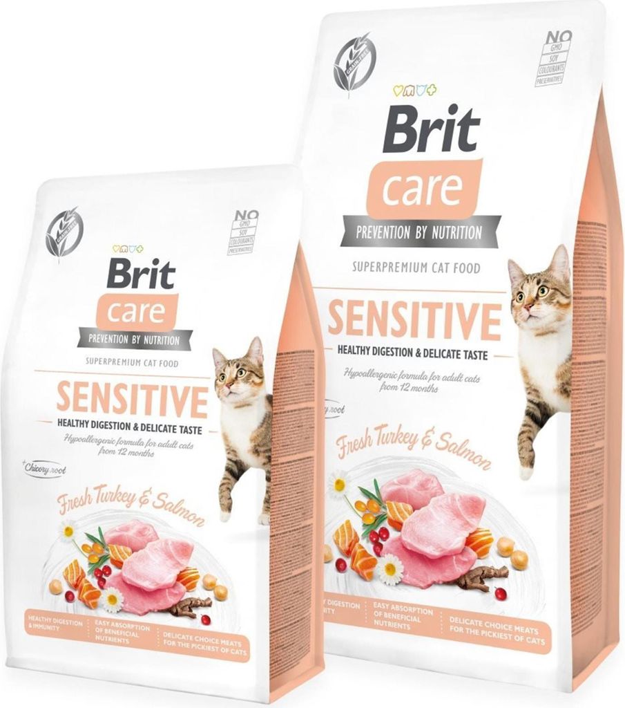 Brit Care Cat Grain-Free Sensitive 7 kg, Adult, jede Rasse, Apfel, Kamille, Kokosnuss, Cranberry, Hering, Insekt, Leber, Erbse, 7 kg, Getreidefrei