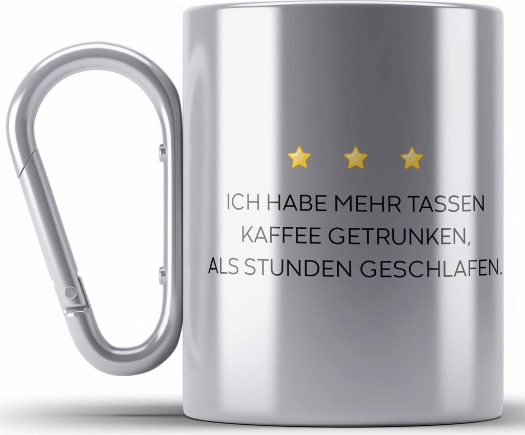 Trendation - Lustige Edelstahl Tasse Karabiner mit Spruch für Frauen Männer Arbeit Büro Lustig Edelstahl Tasse Karabinern Becher mit Sprüchen K...